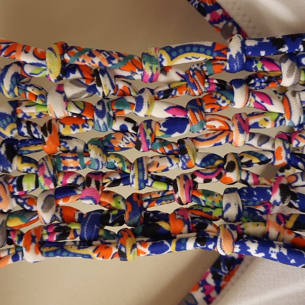 NWT, Raisins Blue Macrame Back Tankini Top - Picture 7 of 13